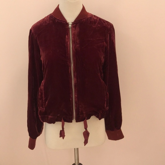 J. Crew Jackets & Blazers - Velvet Maroon Bomber Jacket
